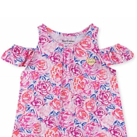 JUICY COUTURE NEW GIRLS PINK FLORAL DRESS TOP BOTTOM EASTER SIZE 6 - Picture 3 of 6